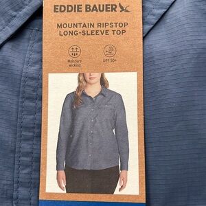 New Eddie Bauer Womens Lightweight Long Sleeve Ripstop Mountain Shirt